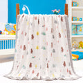 Kassy Pop Printed 6 Layer Bamboo Muslin Blanket Cum Swaddling Towel, (110cm x 110cm) - Winter Print