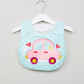 KASSY POP Waterproof Silicone Baby Feeding Bibs, Velcro Closure - Love Car Print