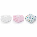 KASSY POP Kids Muslin Cotton Bath Towel, Blanket, Swaddle,105 X 105 cm - Pack of 3 (Pink, White and Animal Print)