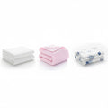 KASSY POP Kids Muslin Cotton Bath Towel, Blanket, Swaddle,105 X 105 cm - Pack of 3 (Pink, White and Printed)