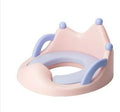 Kassy Pop Crown Shaped Baby Potty Training Seat with Soft Cushion Handles and Backrest for Round Oval Toilets - Pink