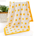 Kassy Pop Printed 6 Layer Bamboo Muslin Blanket Cum Swaddling Towel, (110cm x 110cm) - Yellow Duck Print