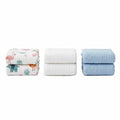 KASSY POP Kids Muslin Cotton Bath Towel, Blanket, Swaddle,105 X 105 cm - Pack of 3 (Blue, White and Forest Print)