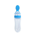 Kassy Pop Silicone Squeeze Baby Feeding Spoon Training Feeder, 90 ml - Blue