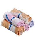 Kassy Pop Muslin Baby Face Towel, Square Wipes, 10x10-inches, 0-18 Months (Stripes) - Pack of 5