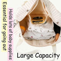 Kassy Pop Baby Diaper Storage Maternity Bag Cotton Handbag Bagpack for New Mom with Bottle Pocket - Beige