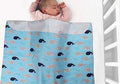 KASSY POP Baby Cotton Flannel Wrapping Sheets Blankets Swaddles (0-1.5 Years), Pack of 4 - Stripes and Dolphin Print