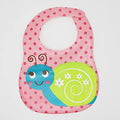 KASSY POP Waterproof Silicone Baby Feeding Bibs, Velcro Closure - Snail Print