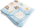 Kassy Pop Printed 6 Layer Bamboo Muslin Blanket Cum Swaddling Towel, (110cm x 110cm) - Elephant Print