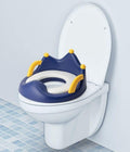 Kassy Pop Crown Shaped Baby Potty Training Seat with Soft Cushion Handles and Backrest for Round Oval Toilets - Blue