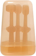 Kassy Pop Silicone Toothbrush Set For (0-18 months) Baby With Brushes Holder Case, Set Of 3 - Brown
