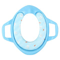 Kassy Pop Baby Potty Training Seat Cover with Cushions and Handle - Blue Printed