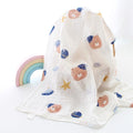 KASSY POP Kids Muslin Cotton Bath Towel, Blanket, Swaddle,105 X 105 cm - Teddy Print