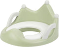 Kassy Pop Crown Shaped Baby Potty Training Seat with Soft Cushion Handles and Backrest for Round Oval Toilets - Green