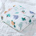 KASSY POP Kids Muslin Cotton Bath Towel, Blanket, Swaddle,105 X 105 cm - Pink Print