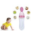 Kassy Pop Silicone Squeeze Baby Feeding Spoon Training Feeder, 90 ml - Pink