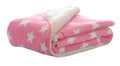 Kassy Pop Double Layer Minky Baby Hooded Receiving Blanket - Pink Star Hooded