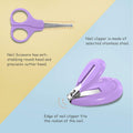 Kassy Pop 4-in-1 Baby Manicure Grooming Kit Set with Baby Nail, Scissor, File, and Tweezer - Purple
