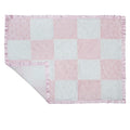 Kassy Pop Soft Fleece Two-Tone Multipurpose Receiving Blanket Wrapping Sheet - Pink and White