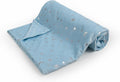 Kassy Pop Soft Fleece Multipurpose Receiving Blanket Wrapping Sheet - Blue Golden Stars