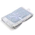 Kassy Pop Double Layer Minky Multipurpose Receiving Blanket Wrapping Sheet - Blue Zigzag