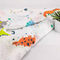 KASSY POP Kids Muslin Cotton Bath Towel, Blanket, Swaddle,105 X 105 cm - Dino Print