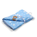Kassy Pop Double Layer Minky Baby Hooded Receiving Blanket - Blue Star Hooded