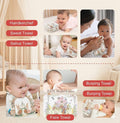 Kassy Pop Muslin Baby Face Towel, Square Wipes, 10x10-inches, 0-18 Months (White Printed) - Pack of 5
