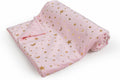 Kassy Pop Soft Fleece Multipurpose Receiving Blanket Wrapping Sheet - Pink Golden Stars