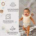 Kassy pop Cotton Cloth Reusable Diaper for Babies with One Piece 3-Layer Microfiber Insert (0-36 Months) - Teddy Print