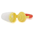 Kassy Pop Silicone Nipple Baby Feeding Nibbler Pacifier cum Teether with Handle - Red and Yellow