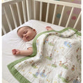 Kassy Pop 100% Bamboo Cotton Baby Swaddle Wrap Cum Receiving Blanket, 110x110 cm - Bunny Print