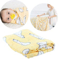 Kassy Pop 100% Bamboo Cotton Baby Swaddle Wrap Cum Receiving Blanket, 125x100 cm - Lazy Bear Print