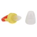 Kassy Pop Silicone Nipple Baby Feeding Nibbler Pacifier cum Teether with Handle - Red and Yellow