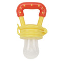 Kassy Pop Silicone Nipple Baby Feeding Nibbler Pacifier cum Teether with Handle - Red and Yellow