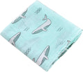 Kassy Pop 100% Bamboo Cotton Baby Swaddle Wrap Cum Receiving Blanket, 125x100 cm - Whale Print