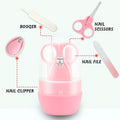 Kassy Pop 4-in-1 Baby Manicure Grooming Kit Set with Baby Nail, Scissor, File, and Tweezer - Pink