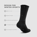 Kassy Pop Unisex Thermal Insulated Woolen Socks, Free Size, 3 Pairs - Black