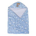 Kassy Pop Double Layer Minky Baby Hooded Receiving Blanket - Blue Star Hooded