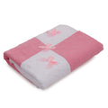 Kassy Pop Plush Soft Two-tone Embossed Receiving Blanket - Pink and White