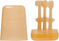 Kassy Pop Silicone Toothbrush Set For (0-18 months) Baby With Brushes Holder Case, Set Of 3 - Brown