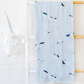 Kassy Pop 100% Bamboo Cotton Baby Swaddle Wrap Cum Receiving Blanket, 125x100 cm - Blue Unicorn Print