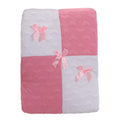 Kassy Pop Plush Soft Two-tone Embossed Receiving Blanket - Pink and White