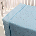 Kassy Pop Soft Fleece Multipurpose Receiving Blanket Wrapping Sheet - Blue Golden Stars
