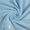 Kassy Pop Soft Fleece Multipurpose Receiving Blanket Wrapping Sheet - Blue Golden Stars