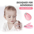 Kassy Pop 4-in-1 Baby Manicure Grooming Kit Set with Baby Nail, Scissor, File, and Tweezer - Pink