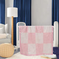 Kassy Pop Soft Fleece Two-Tone Multipurpose Receiving Blanket Wrapping Sheet - Pink and White