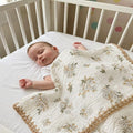 Kassy Pop Quilts Crib Blanket Baby Wrap Receiving Wrap Infant Cover Bedding Breathable Swaddles Infant Bedding Crib , 100x100 cm - Cream