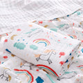 Kassy Pop 100% Bamboo Cotton Baby Swaddle Wrap Cum Receiving Blanket, 125x100 cm - Rainbow Print