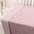 Kassy Pop Soft Fleece Multipurpose Receiving Blanket Wrapping Sheet - Pink Golden Stars
